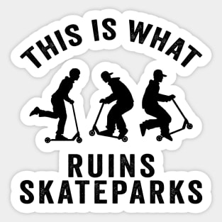 Scooter Kids Ruin Skateparks Skateboarding Gift Sticker